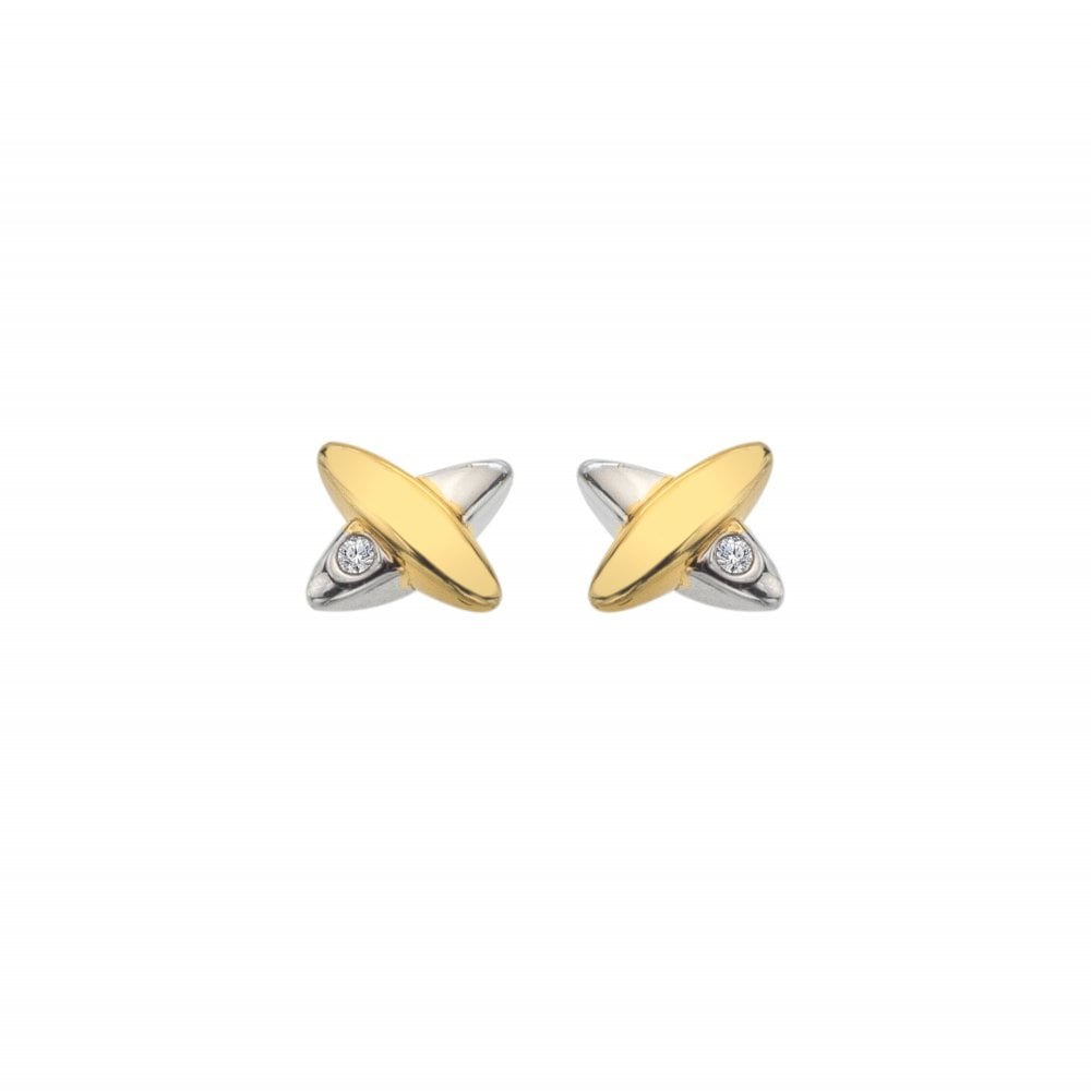 Hot Diamonds Coupled Two-Tone Earrings