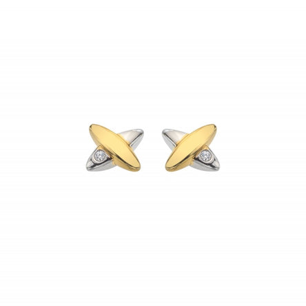 Hot Diamonds Coupled Two-Tone Earrings