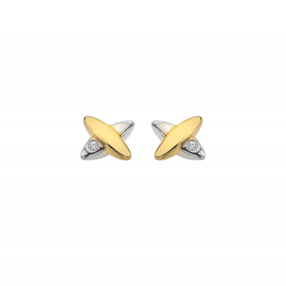Hot Diamonds Coupled Two-Tone Earrings