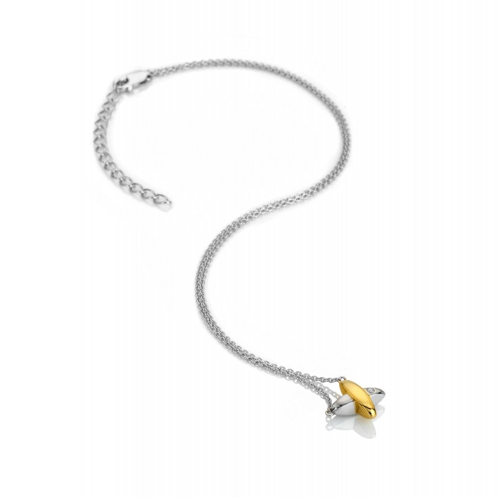Hot Diamonds Coupled Two-Tone Necklace