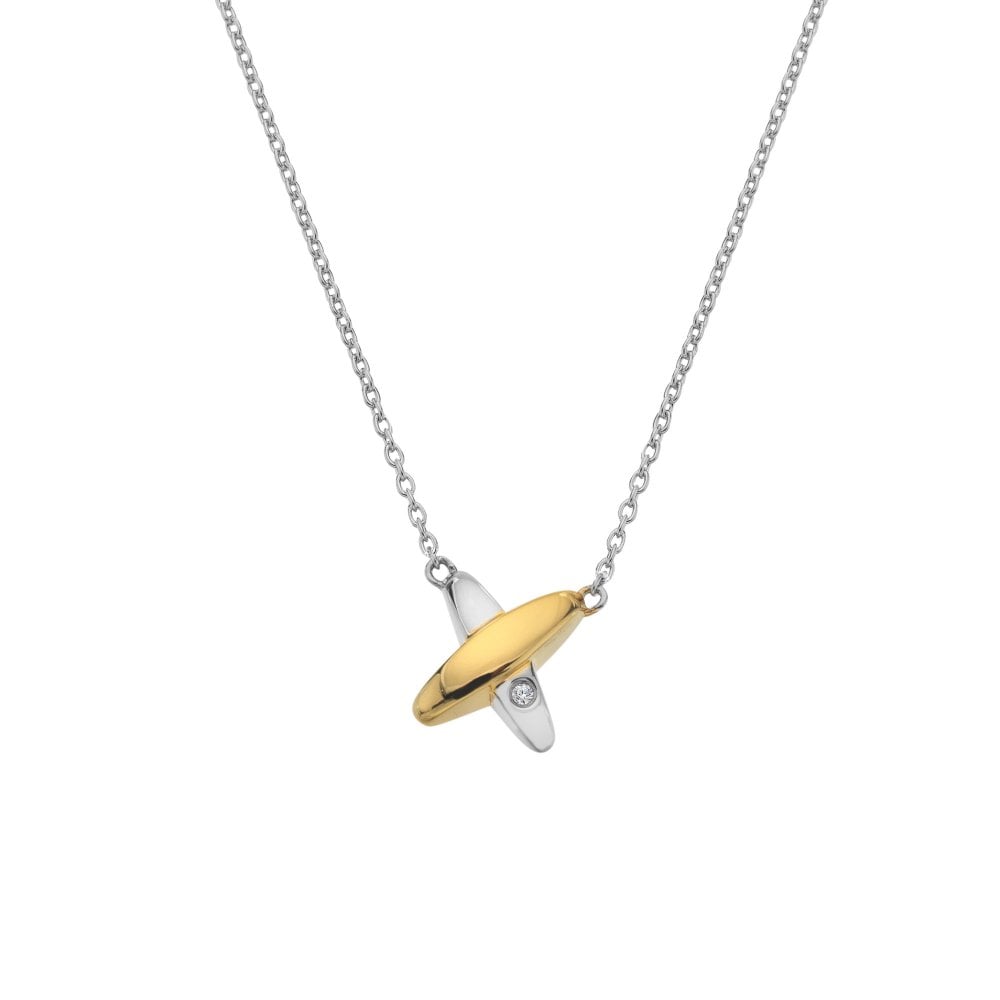 Hot Diamonds Coupled Two-Tone Necklace