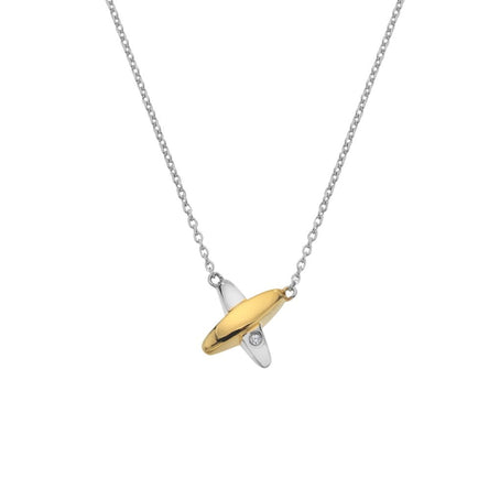 Hot Diamonds Coupled Two-Tone Necklace