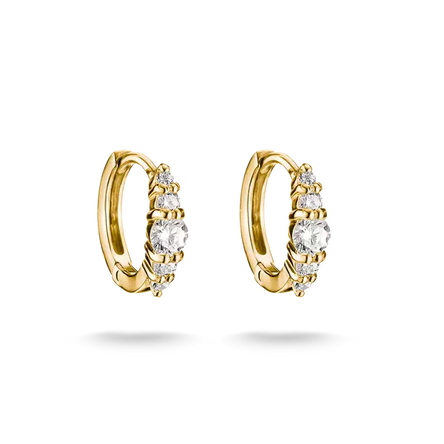 Thomas Sabo Gold Plated Zirconia Hoops