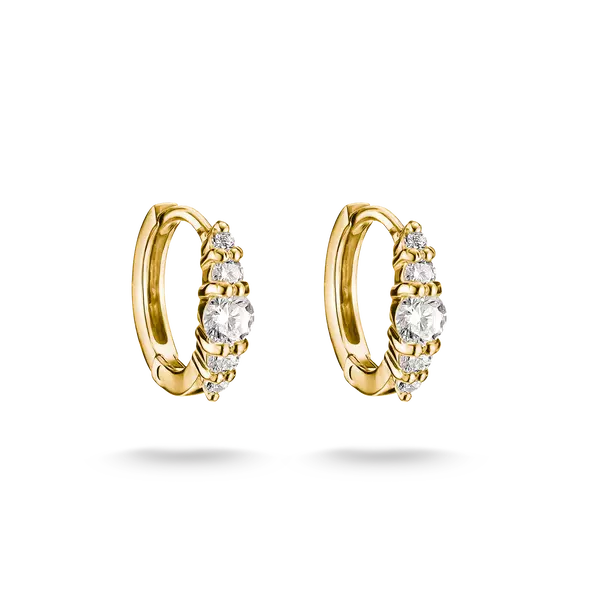 Thomas Sabo Gold Plated Zirconia Hoops