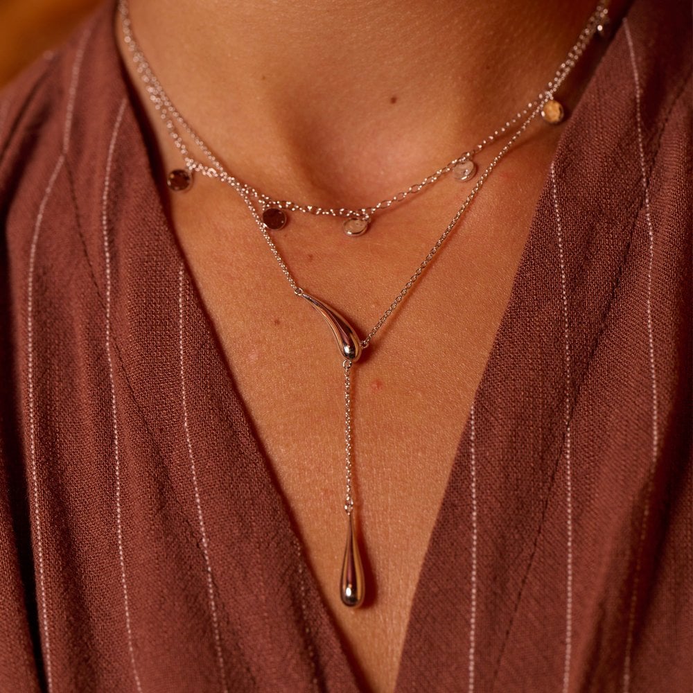 Hot Diamonds Silver Droplet Necklace