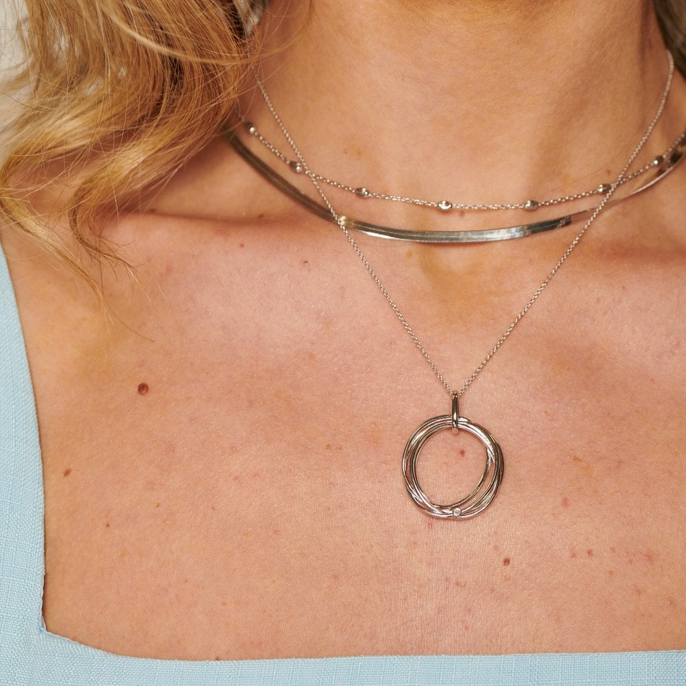 Hot Diamonds Silver String Necklace