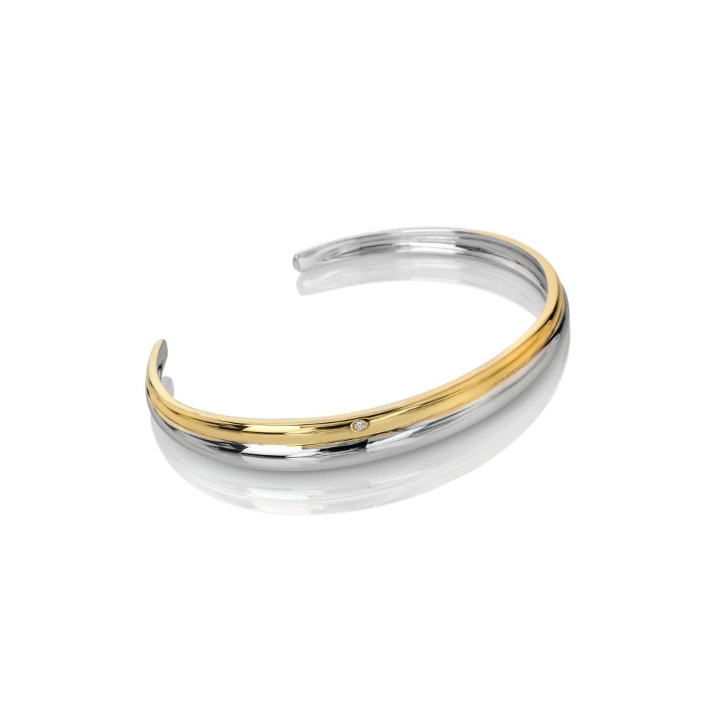Hot Diamonds Droplet Two Tone Bangle