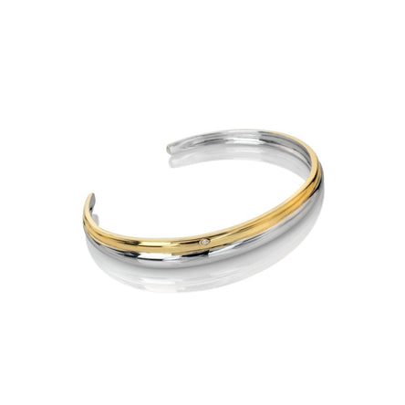 Hot Diamonds Droplet Two Tone Bangle