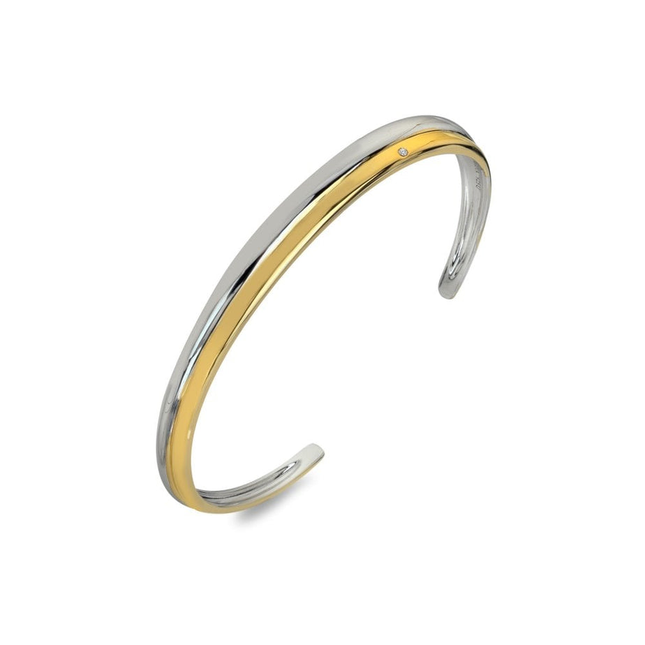 Hot Diamonds Droplet Two Tone Bangle