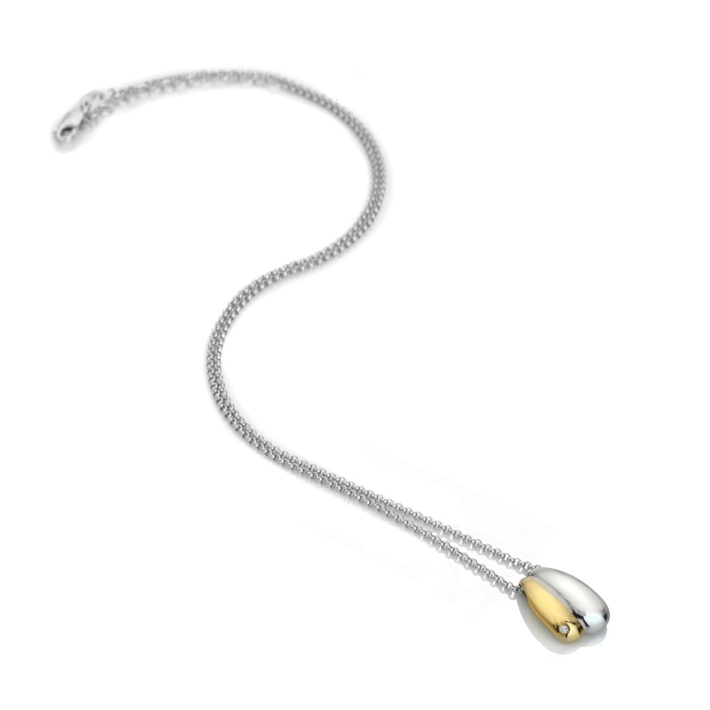 Hot Diamonds Droplet Two-Tone Necklace