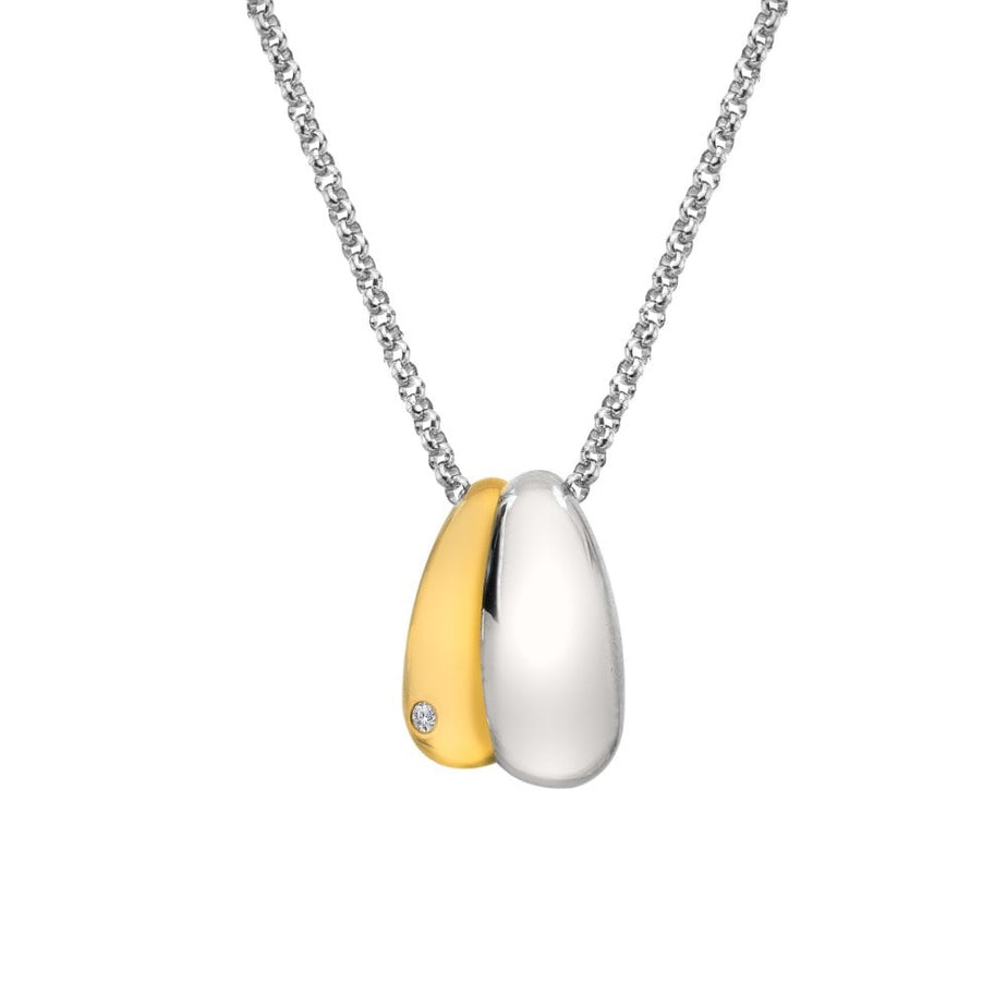 Hot Diamonds Droplet Two-Tone Necklace