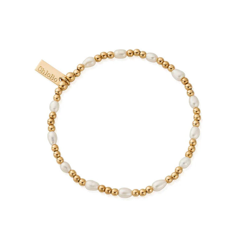 ChloBo Gold Cute Charm Pearl Bracelet
