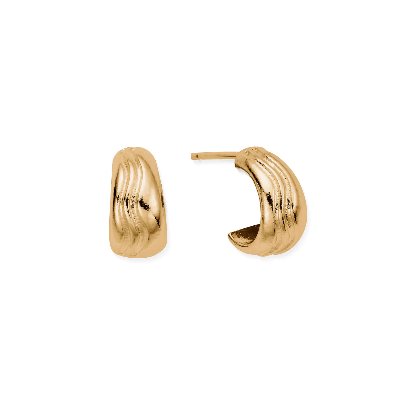 ChloBo Gold Waves Huggie Hoops