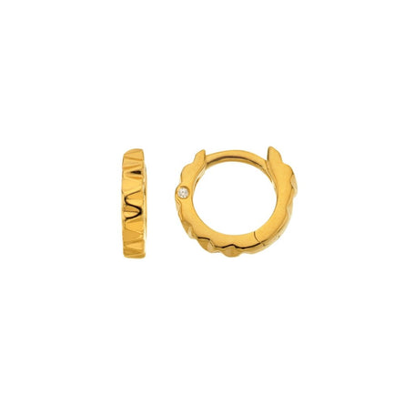 Hot Diamond X Golden Edit Huggie Gold Plated Earrings