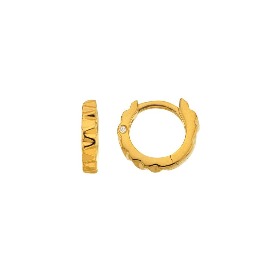 Hot Diamond X Golden Edit Huggie Gold Plated Earrings