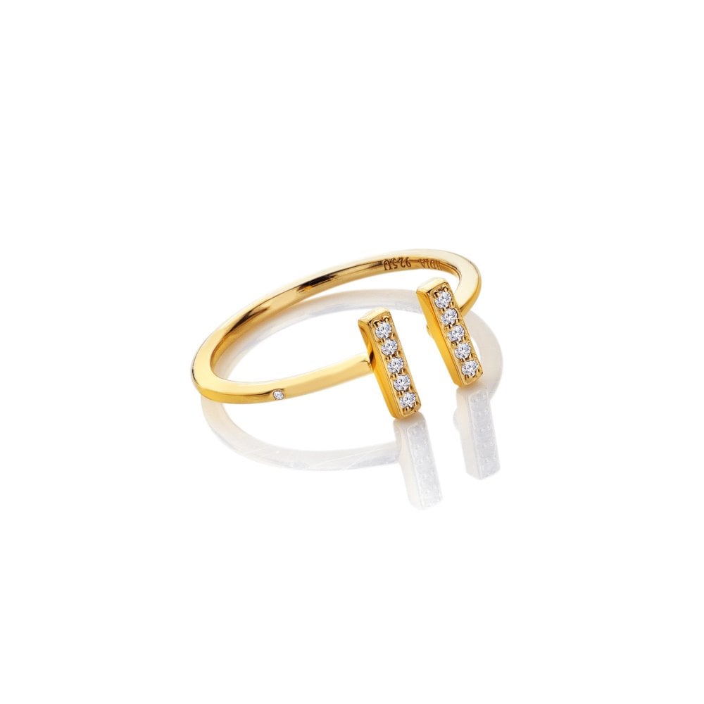 Hot Diamonds X Golden Edit T-Bar Ring