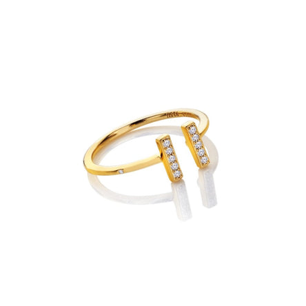 Hot Diamonds X Golden Edit T-Bar Ring