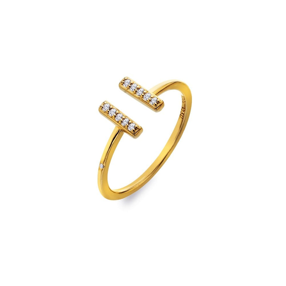 Hot Diamonds X Golden Edit T-Bar Ring