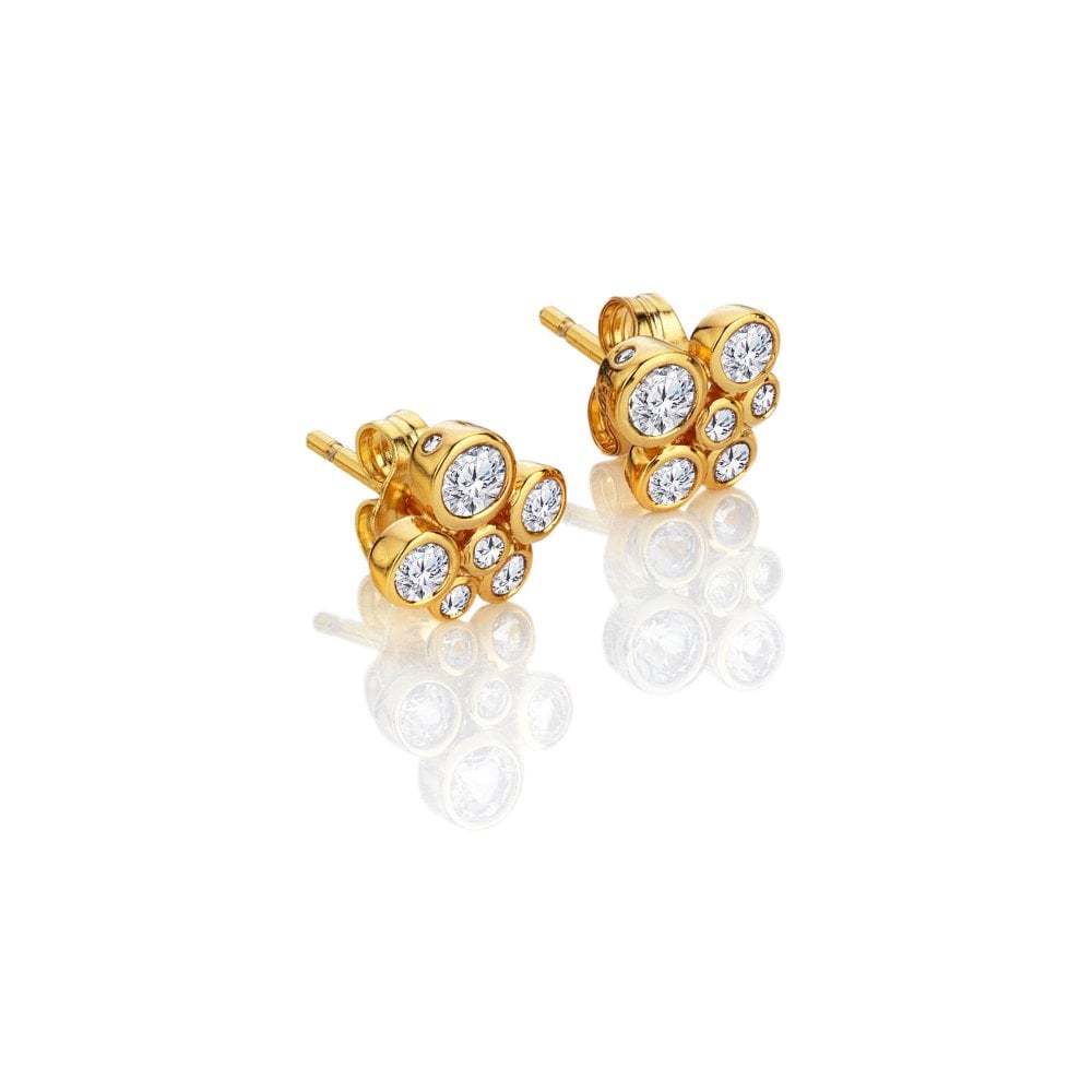 Hot Diamond X Golden Edit Tender Cluster Earrings