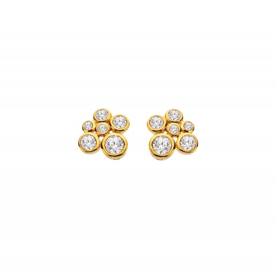 Hot Diamond X Golden Edit Tender Cluster Earrings