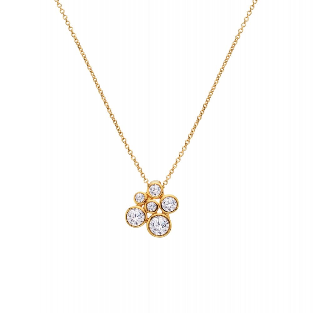 Hot Diamonds X Golden Edit Gold Plated Tender Cluster Pendant
