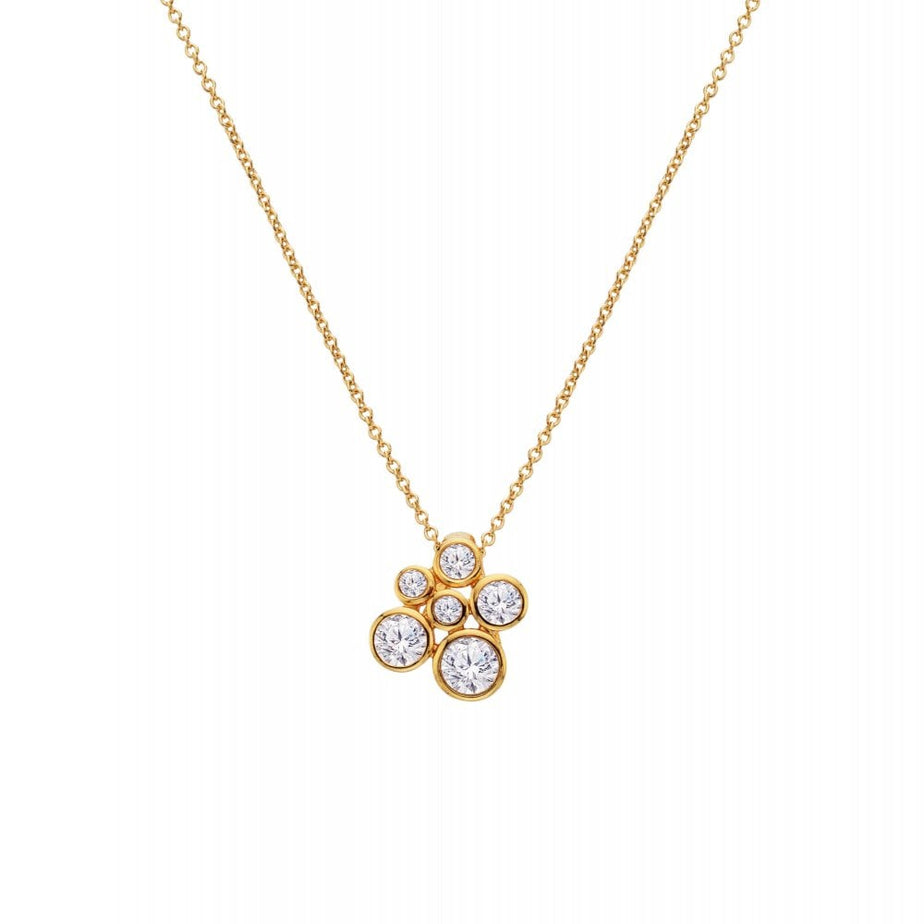 Hot Diamonds X Golden Edit Gold Plated Tender Cluster Pendant