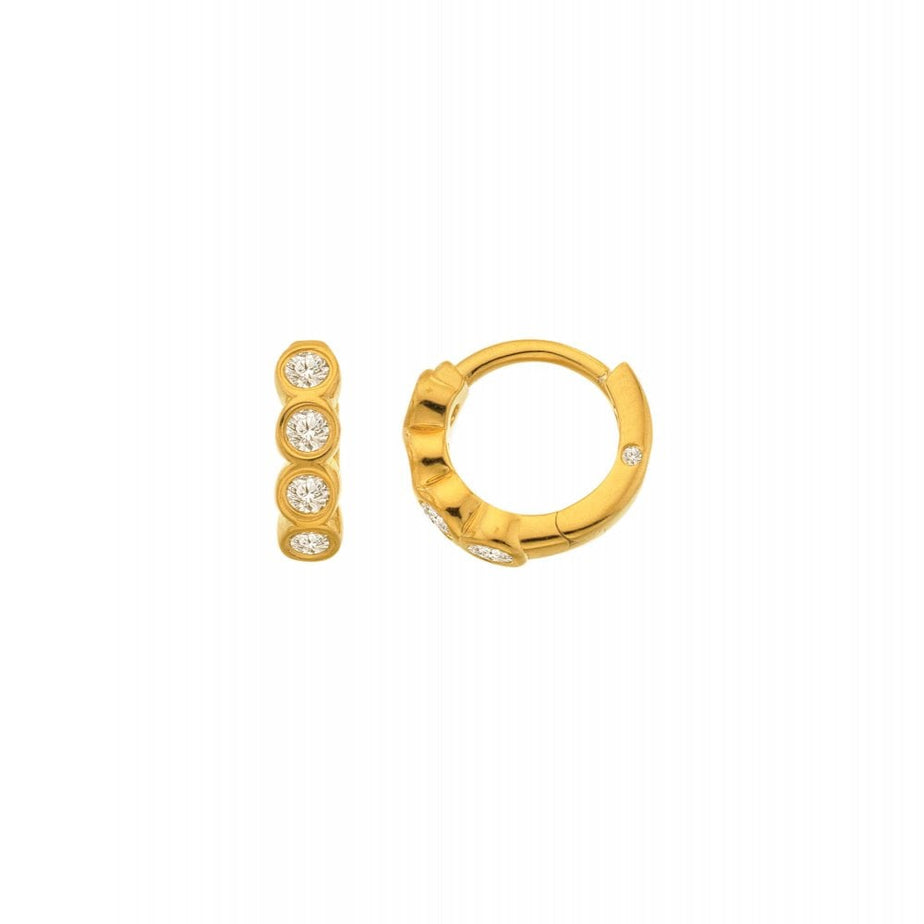 Hot Diamonds X Golden Edit Tender Huggie Gold Plated Earrings