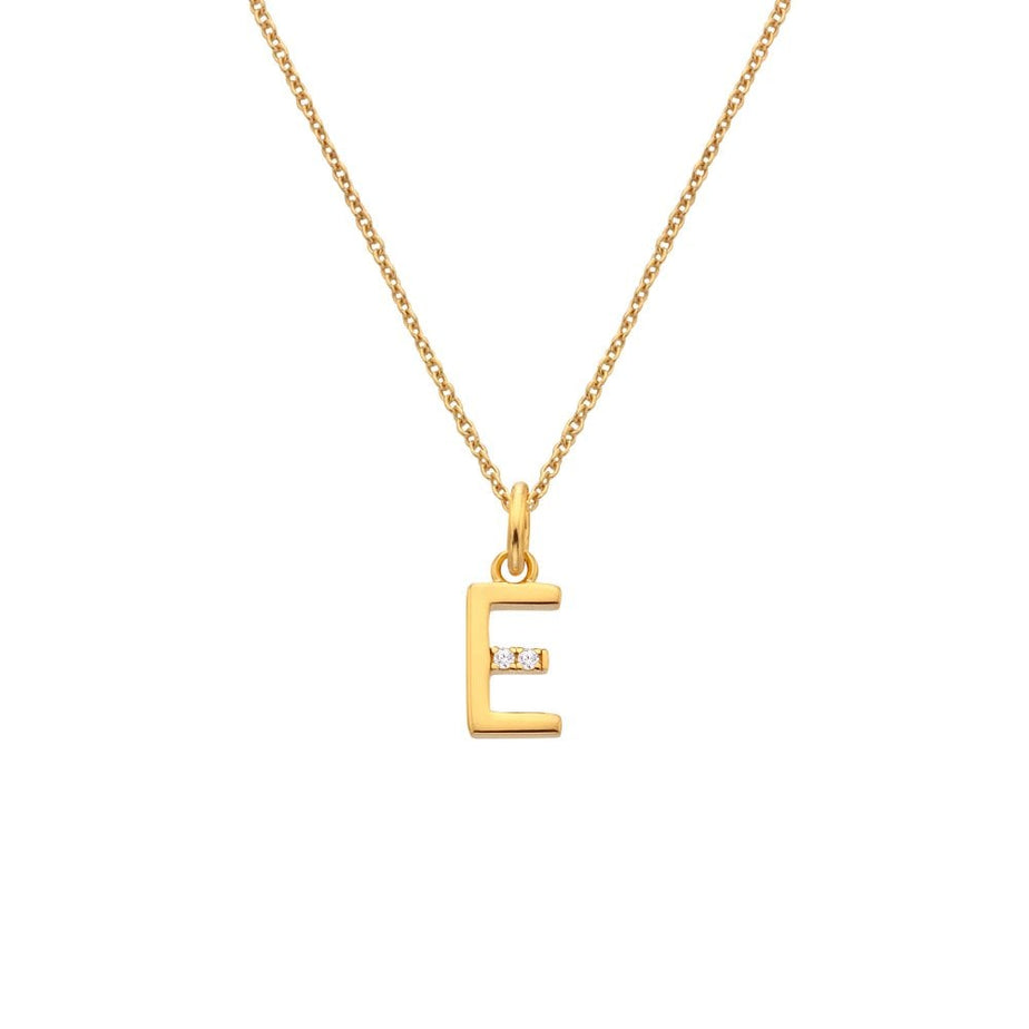 Hot Diamonds Letter E Micro Pendant Yellow Gold Plated