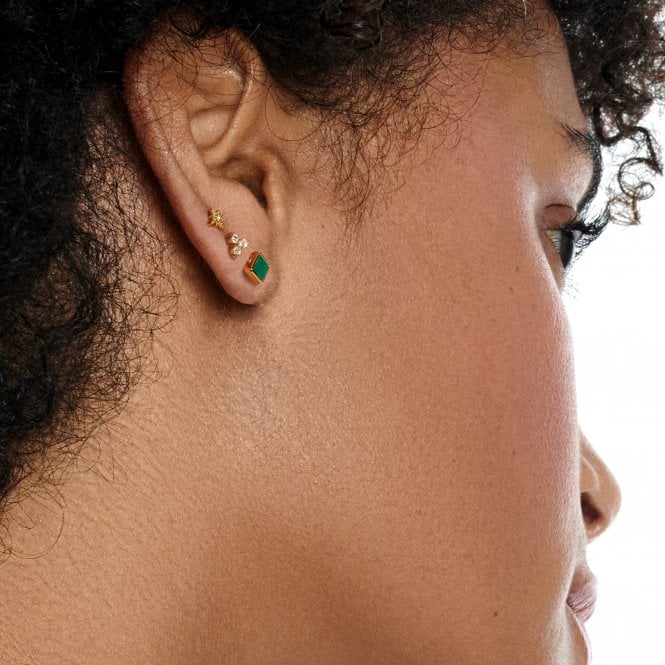 HD X Gold Edit White Topaz Stud Earrings