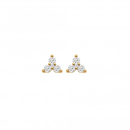 HD X Gold Edit White Topaz Stud Earrings