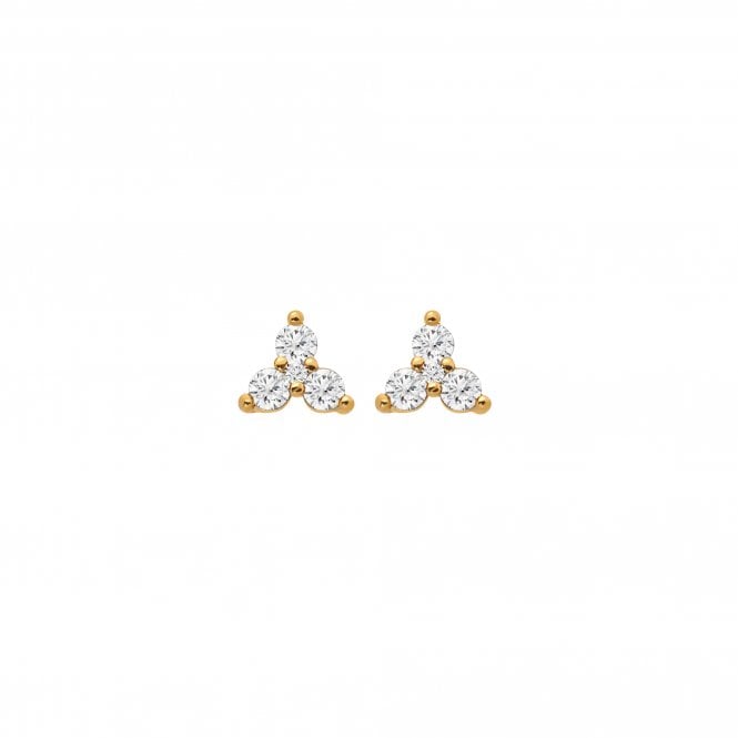 HD X Gold Edit White Topaz Stud Earrings