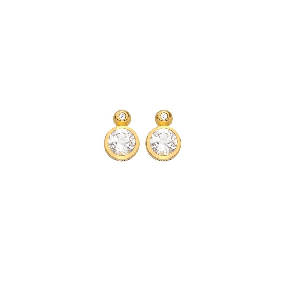 HDXGEM Droplet Stud Earrings - White Topaz