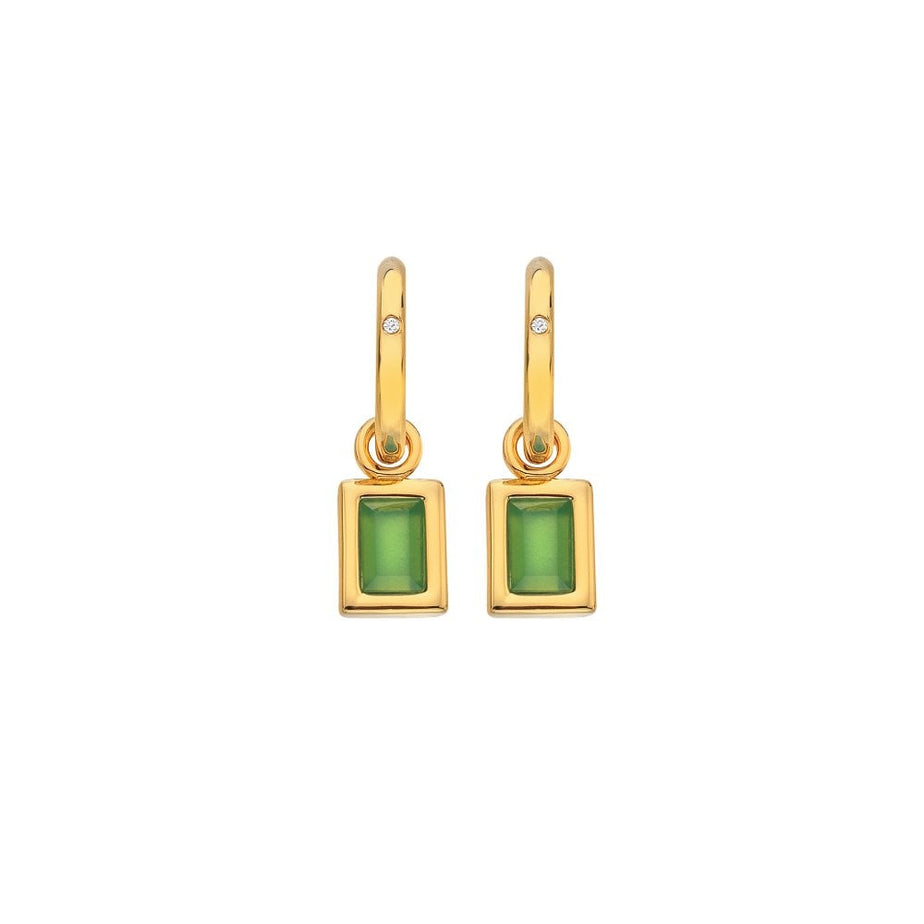 HDXGEM Rectangle Earrings - Green Chalcedony