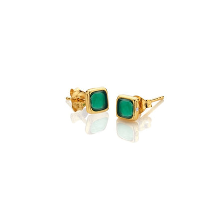 HDXGEM Square Earrings - Green Agate
