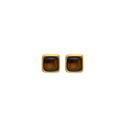HDXGEM Square Earrings - Tigers Eye