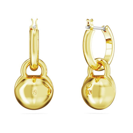 Swarovski Imber drop earrings Round cut, White, Gold-tone plated