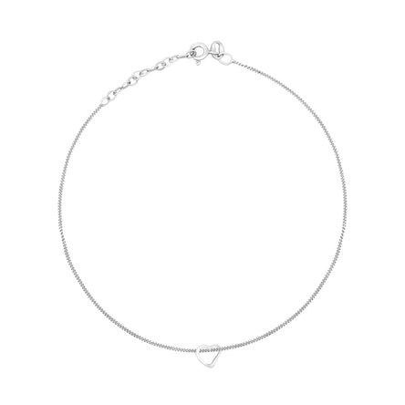 Slip-On Heart Anklet Sterling Silver
