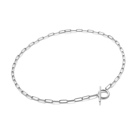 Hot Diamonds Paper Link T-Bar Silver Necklace
