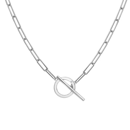Hot Diamonds Paper Link T-Bar Silver Necklace