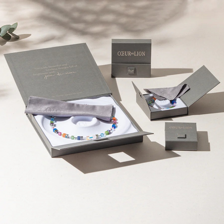 Coeur De Lion GeoCube Iconic Silver-White Bracelet
