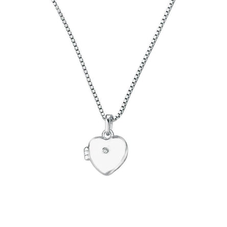 D for Diamond Medium Heart Locket Pendant