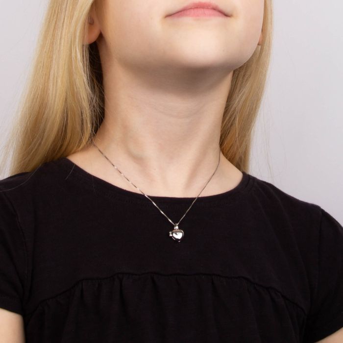 D for Diamond Medium Heart Locket Pendant