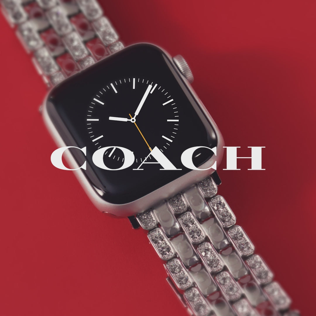 COACH Stainless Steel Crystal Apple Watch Strap