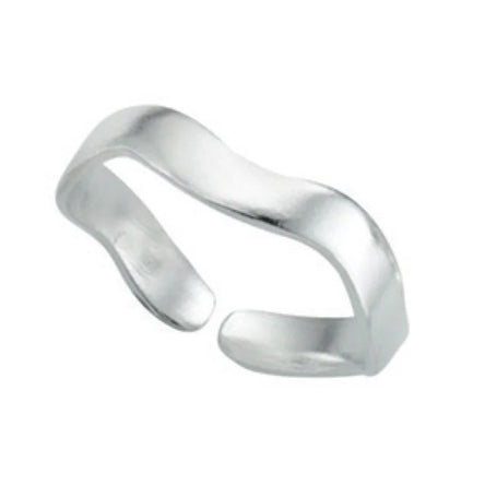 Wavy Band Toe Ring Sterling Silver