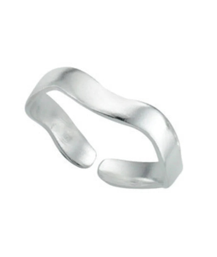 Wavy Band Toe Ring Sterling Silver
