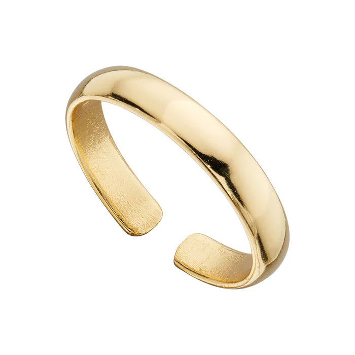 Plain Band Toe Ring Yellow Gold Plated