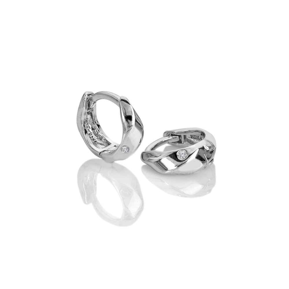 Hot Diamonds Silver Ridge Huggie Earrings