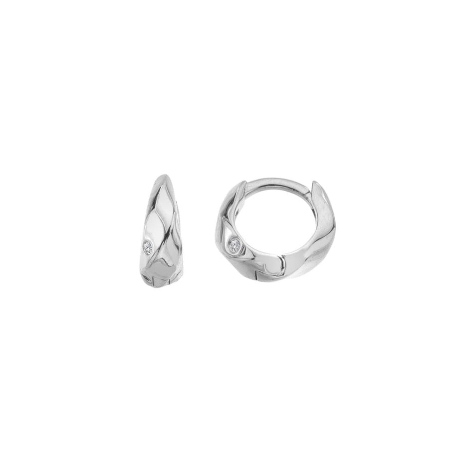 Hot Diamonds Silver Ridge Huggie Earrings