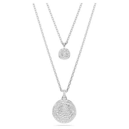 Swaorvski Sublima layered pendant White, Rhodium plated