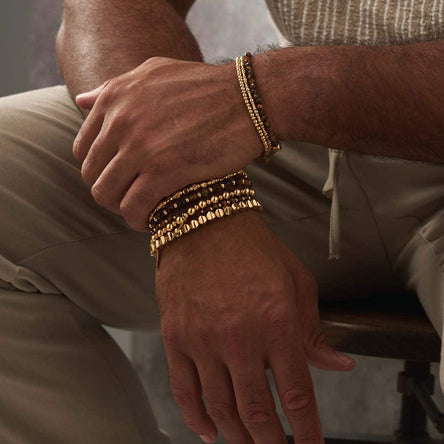ChloBo Men's Gold Tigers Eye Bracelet